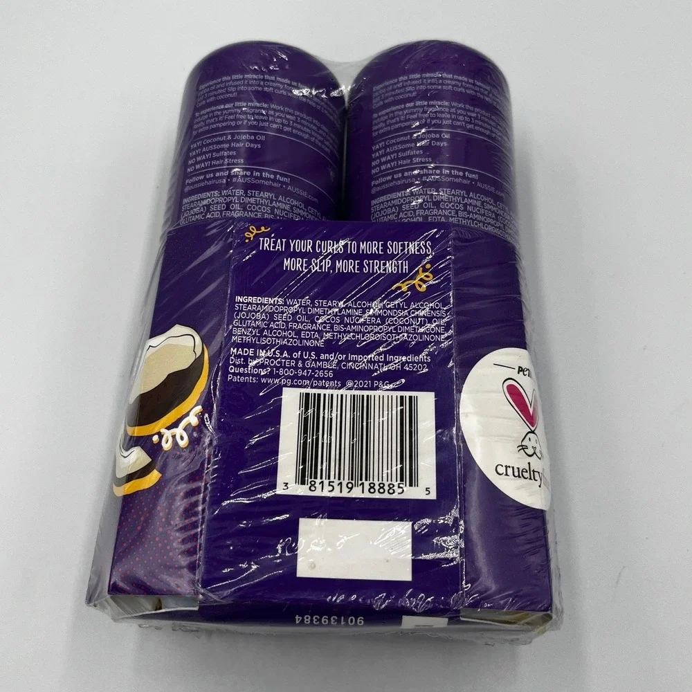 Aussie 3 Minute Miracle Curls Deep Conditioner 16oz Purple NEW 2-Pack